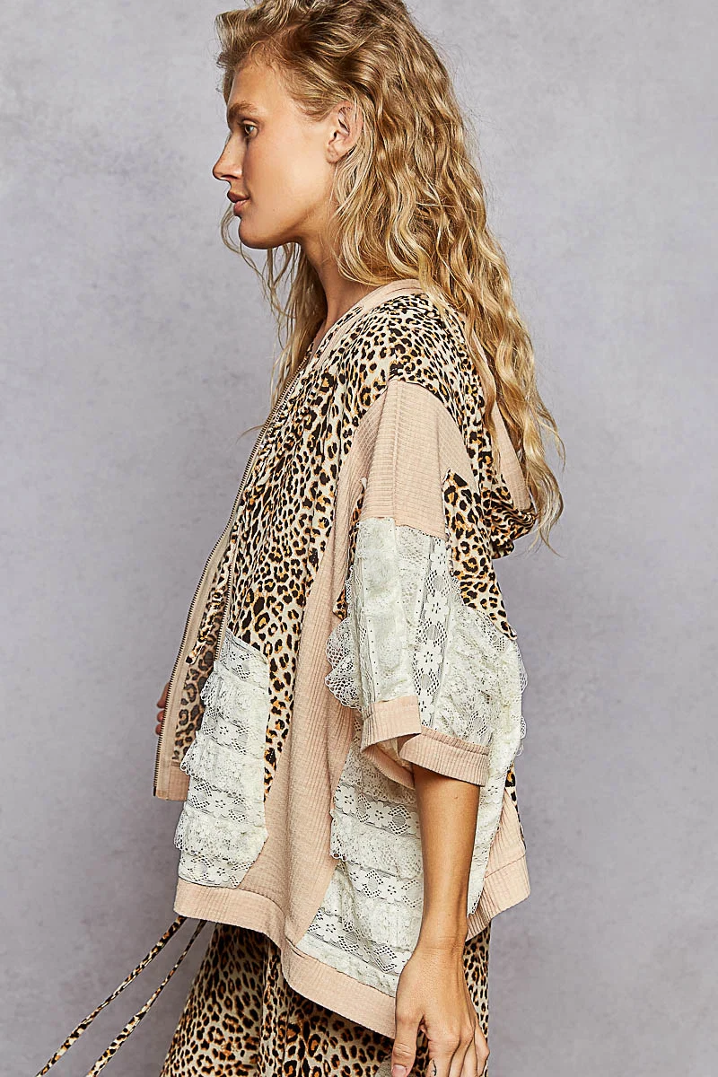 Leopard POL Lace Hoodie