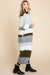 Colorblock Long Sweater Duster