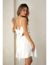 White Scallop Trim Dress Bow Back