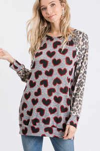 Leopard & Heart Long Sleeve