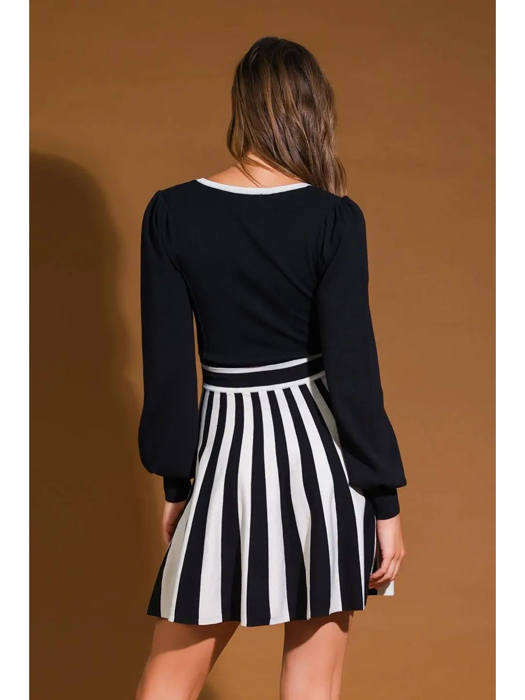 black and white striped sweater dress long sleeve LOUSEA Womens Striped Knitted Dress Long Sleeve Crewneck Sweater Maxi Dress Stripe Print Fall Striped Sweater Dresses (Apricot,S) at Amazon Women's Clothing store
