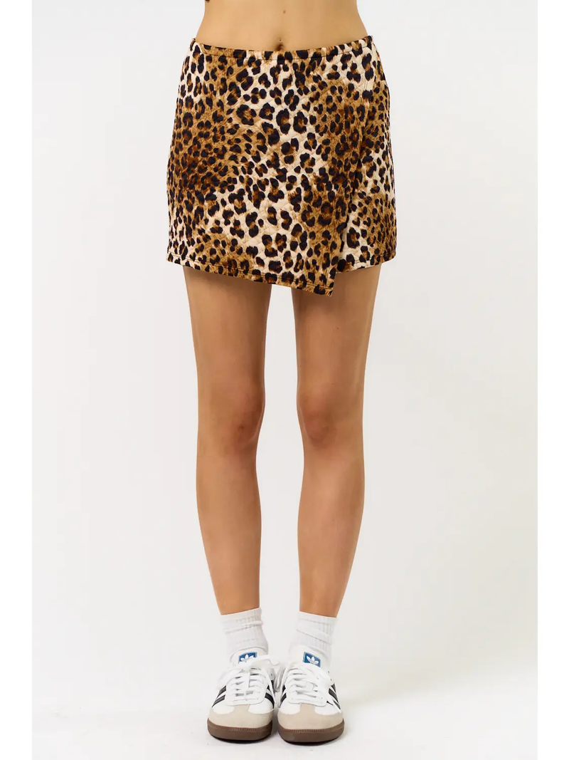 Quilted Leopard Skort