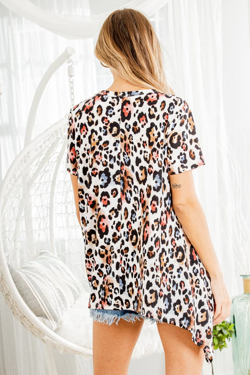 Multicolor Leopard Soft Tee