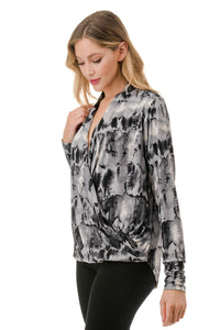 Grey Surplice Top