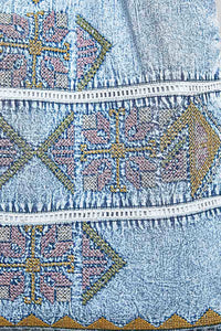 POL Embroidered Denim Tote Bag