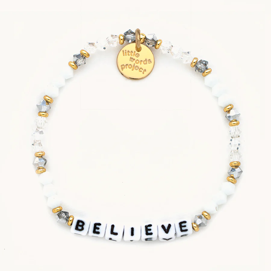 Little Words Project Believe White Bracelet