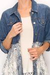Denim and Lace Long Jacket