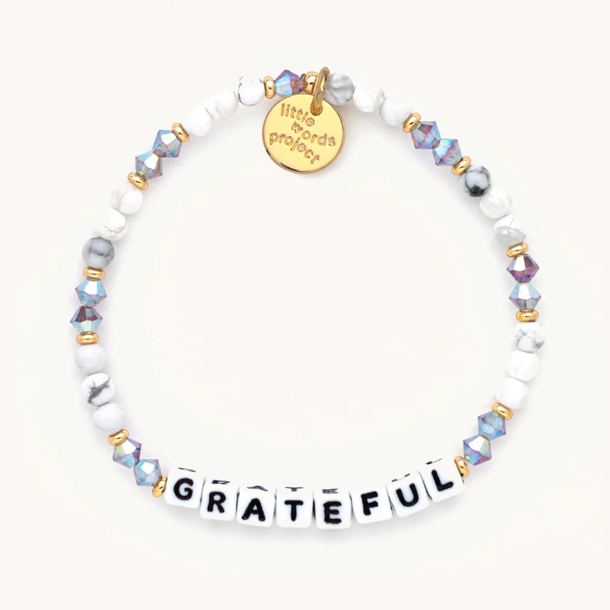 Little Words Project Grateful White Bracelet