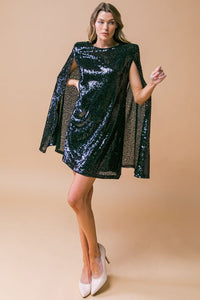 Sequin Cape Dress