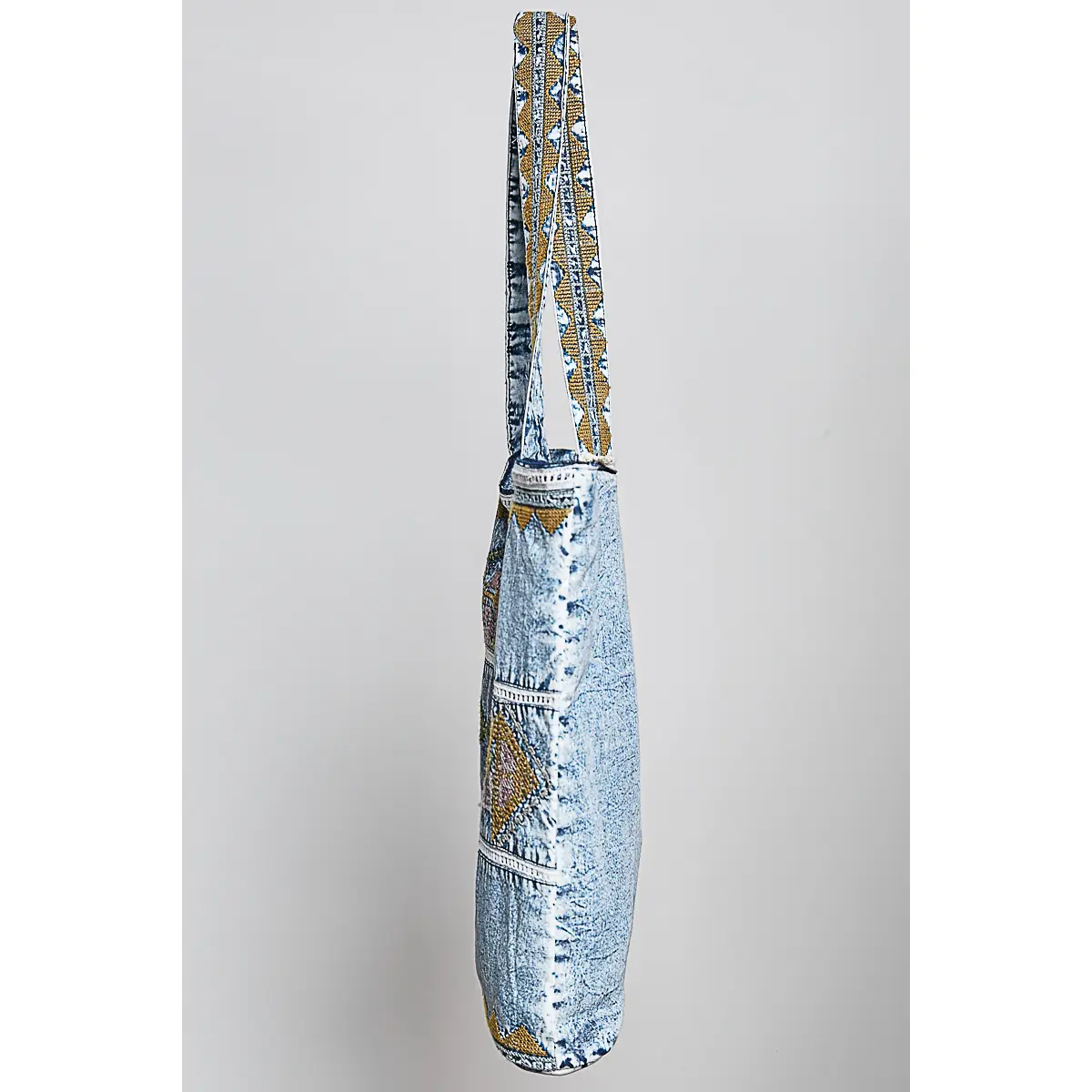 POL Embroidered Denim Tote Bag