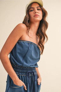 Strapless Barrel Jumpsuit