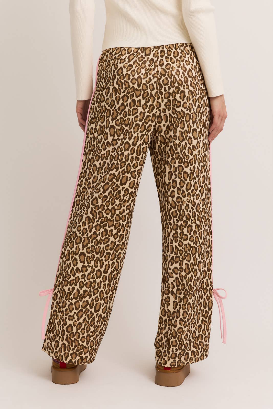 Leopard Track Pants Pink Bows