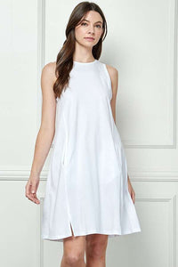 White Tank Dress with Pockets