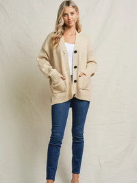 Oatmeal Button Down Cardigan