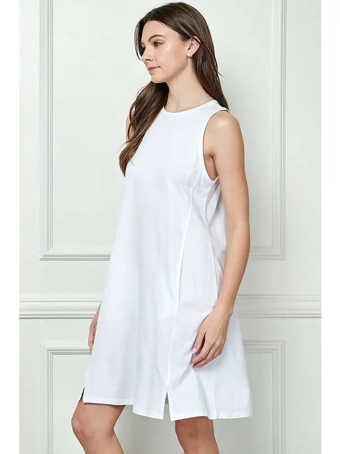 White Tank Dress with Pockets