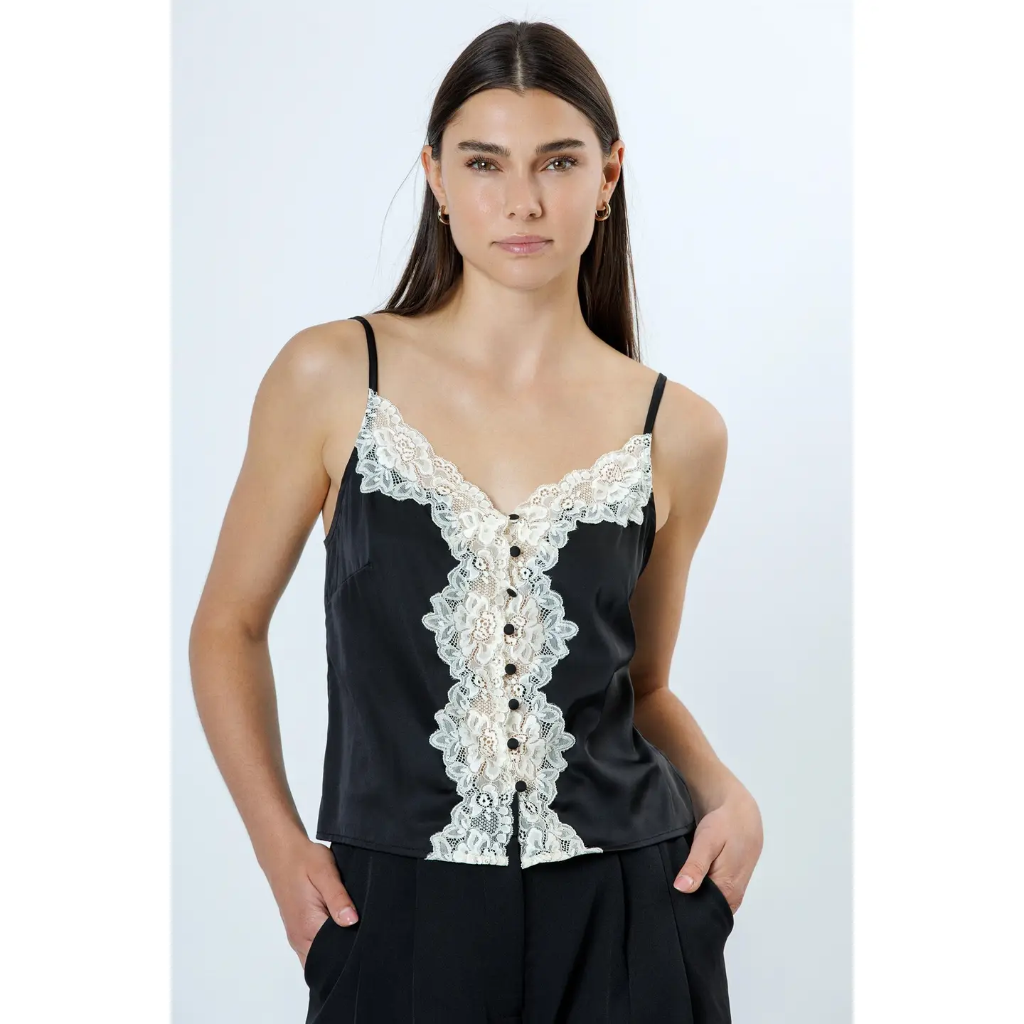 Black Ivory Lace Cami