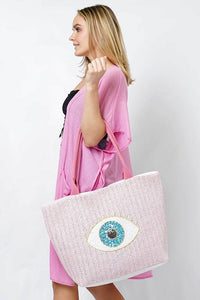 Sequin Evil Eye Tote Bag