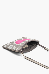 Geometric Heart Clutch Crossbody