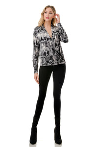 Grey Surplice Top