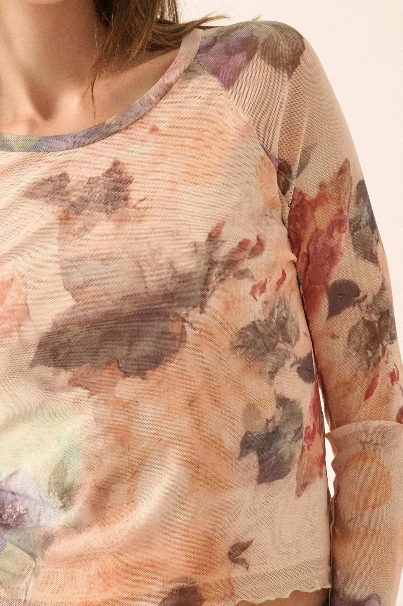 Blush Crush Floral Mesh Top