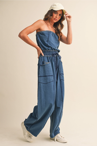 Strapless Barrel Jumpsuit