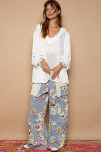 White Lace Flower Long Sleeve