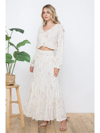 Floral Ruffle Skirt Set