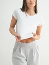 White Crop Crewneck