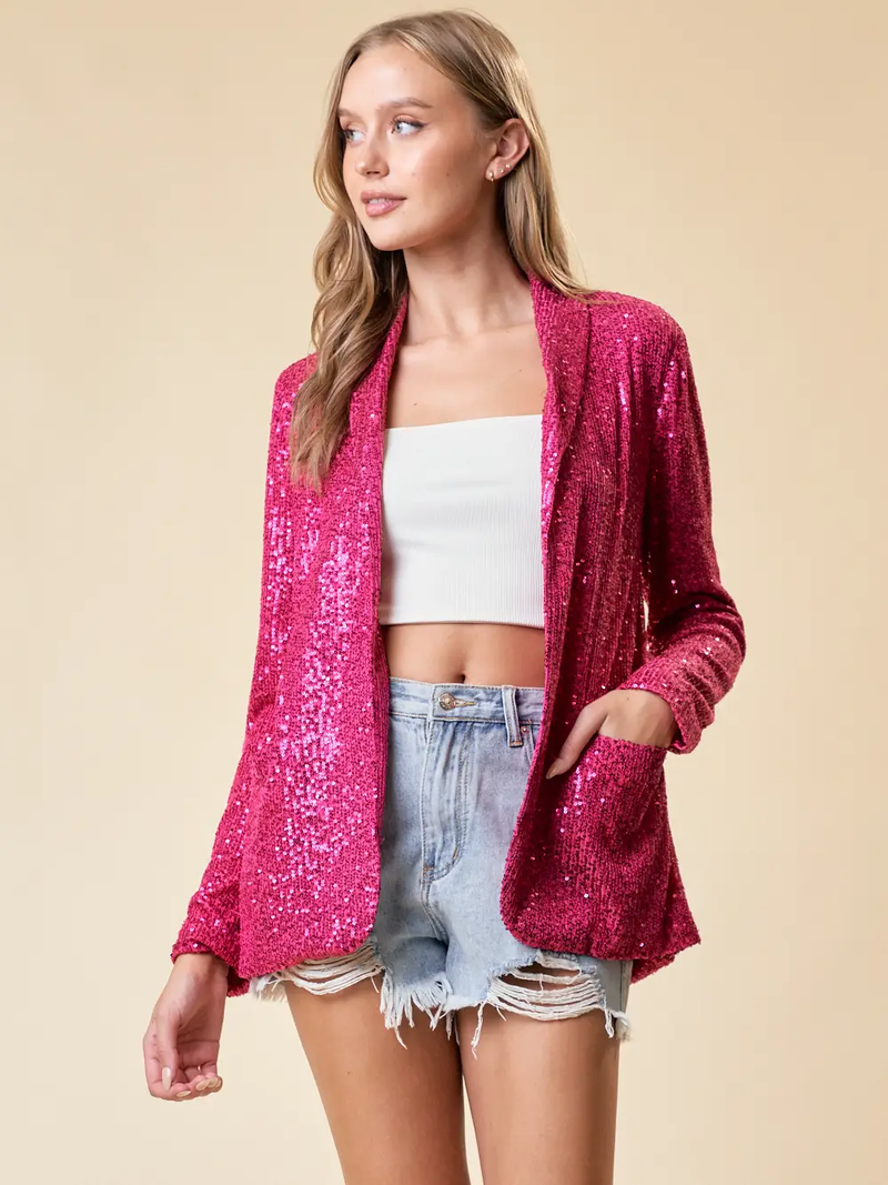 Pink Sequin Blazer