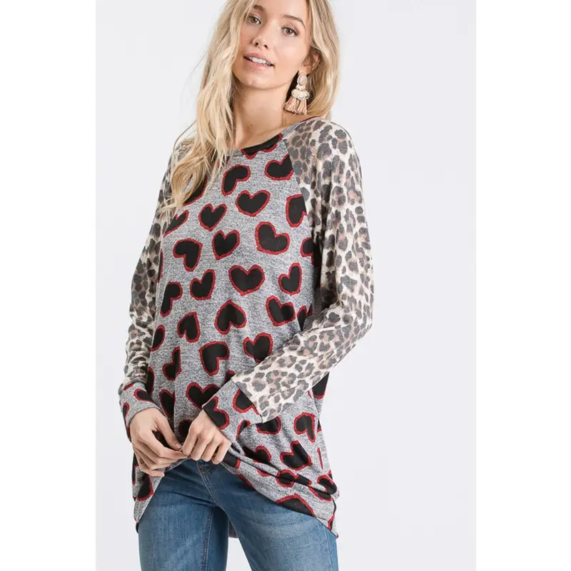 Leopard & Heart Long Sleeve