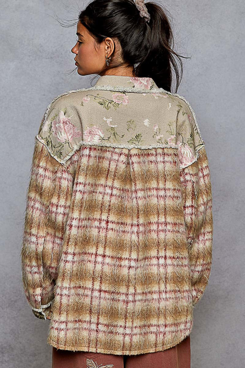 POL Mohair and floral shacket