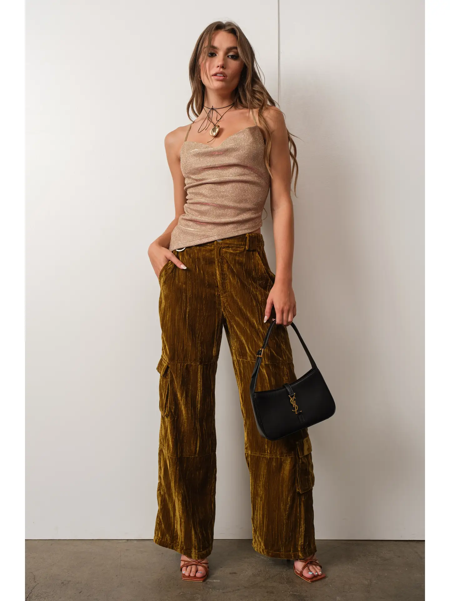 Gold Metallic Asymmetrical Top