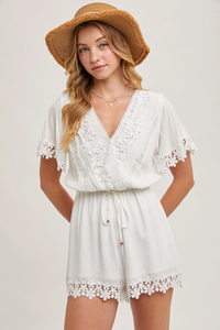White Flower Romper
