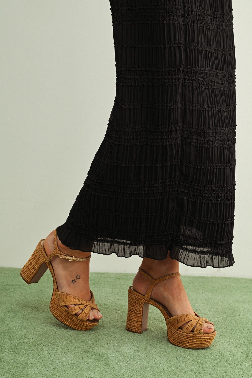 Black Chiffon Skirt Set