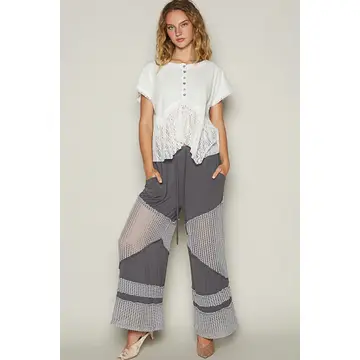 Grey pol mesh pants