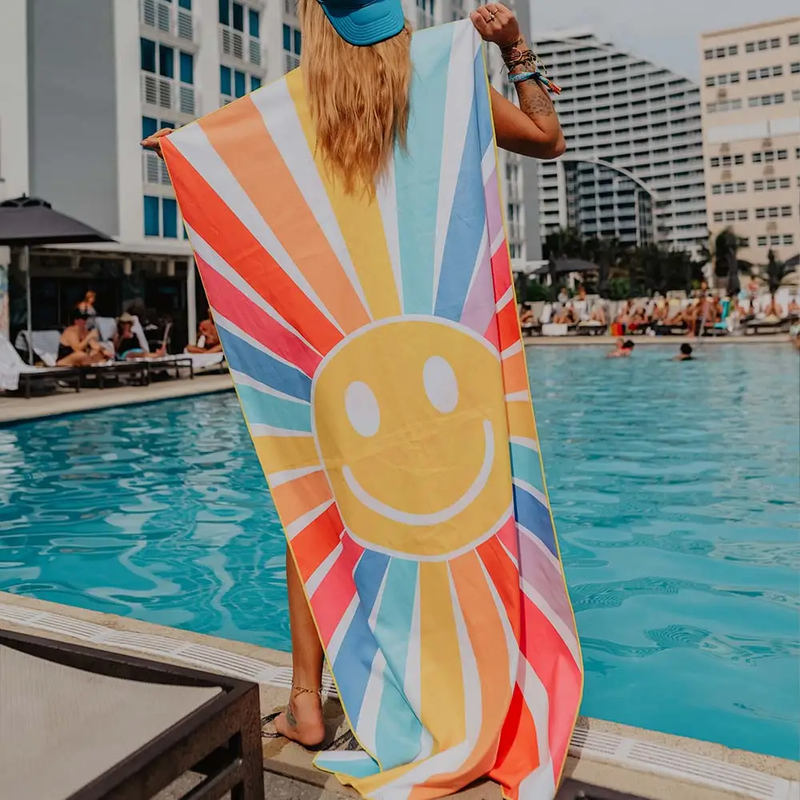 Happy Face Quick Dry Beach Towel