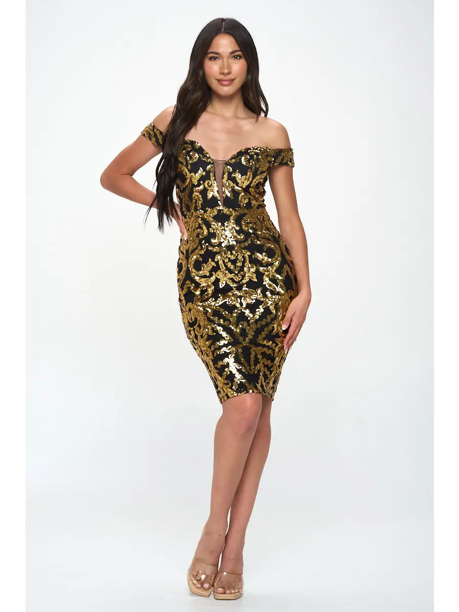 Gold Sequin Dress