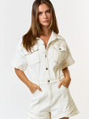 White Denim Romper