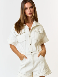 White Denim Romper