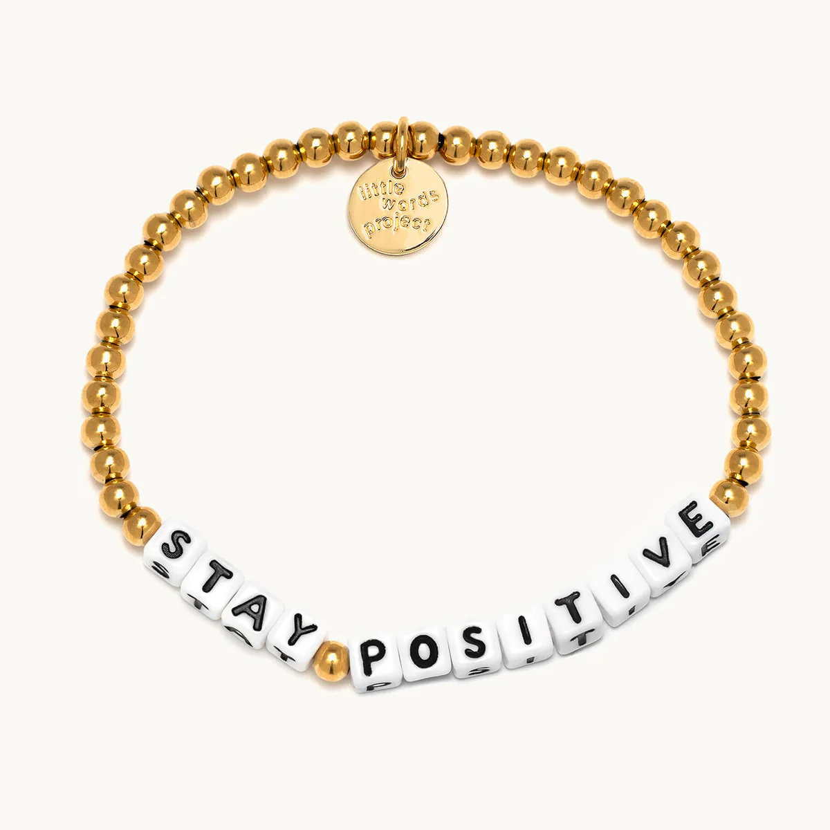 Little Words Project Stay Positive Waterproof Gold Bracelet