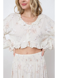 Floral Ruffle Skirt Set