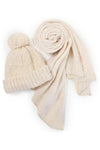 Cream Knit Hat and Scarf Set