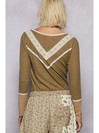 POL Olive Ribbed Thermal