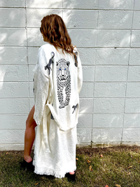 White and Black Leopard Robe