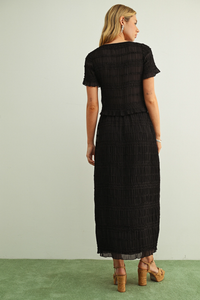 Black Chiffon Skirt Set