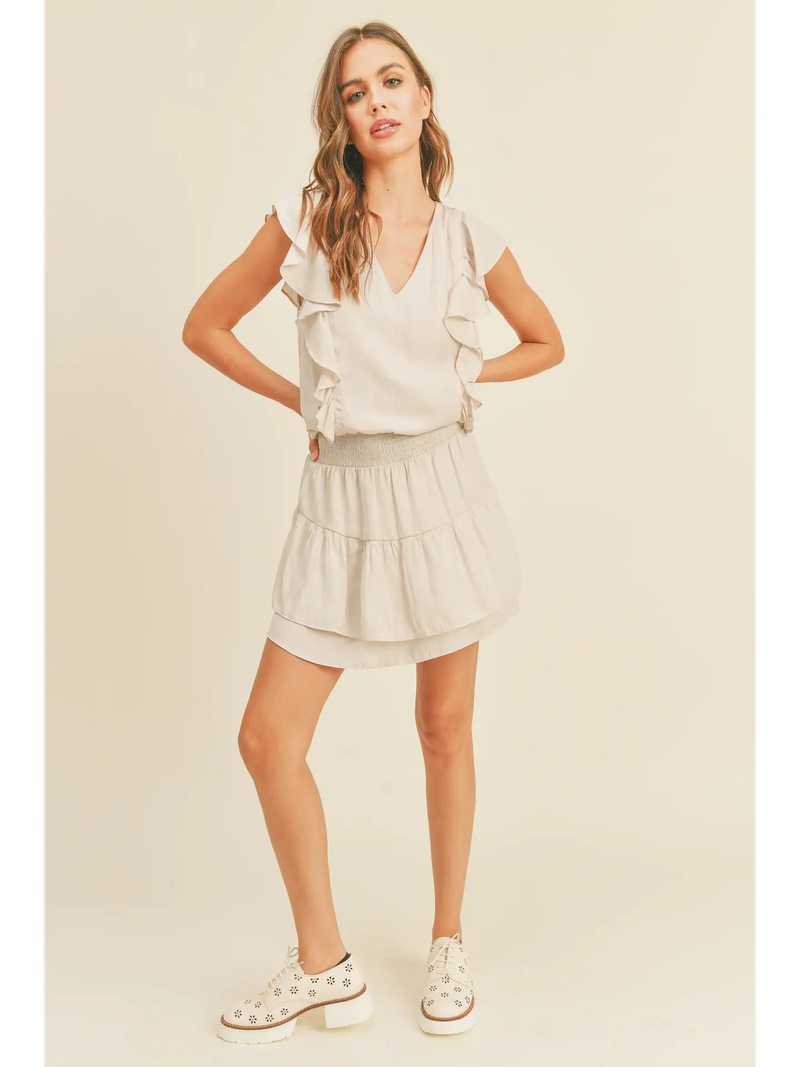 Ecru Ruffle Dress