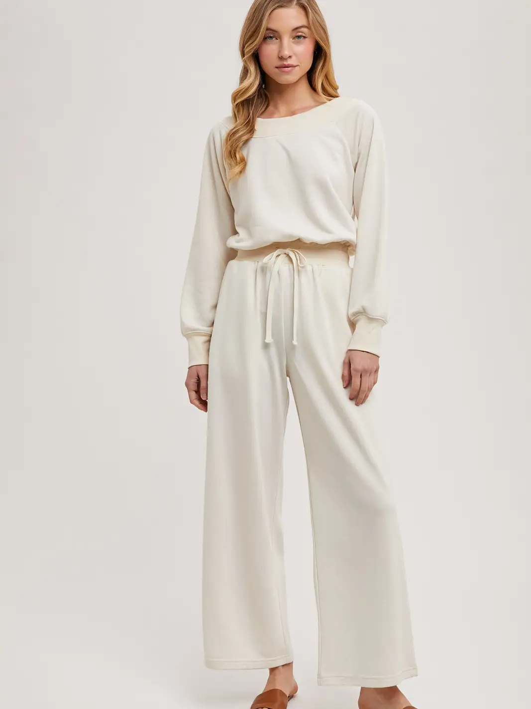 Off the Shoulder Jumpsuit Ecru