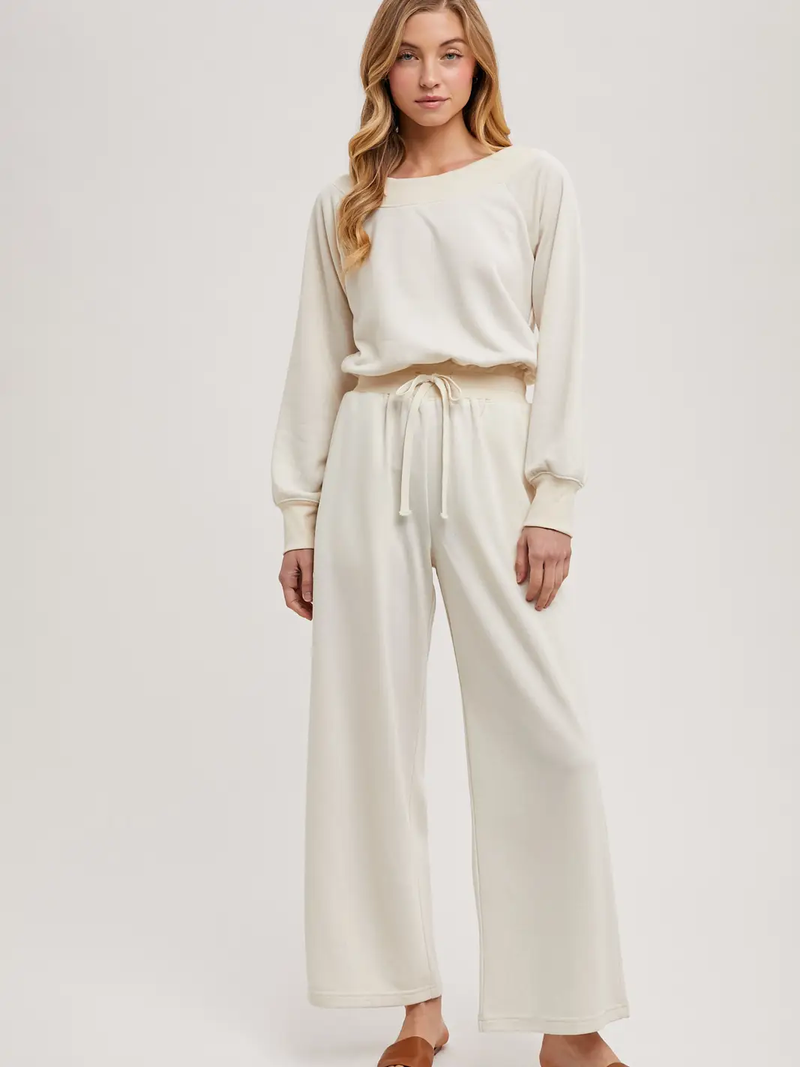 Off the Shoulder Jumpsuit Ecru