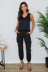 Italian Black Cargo Pants