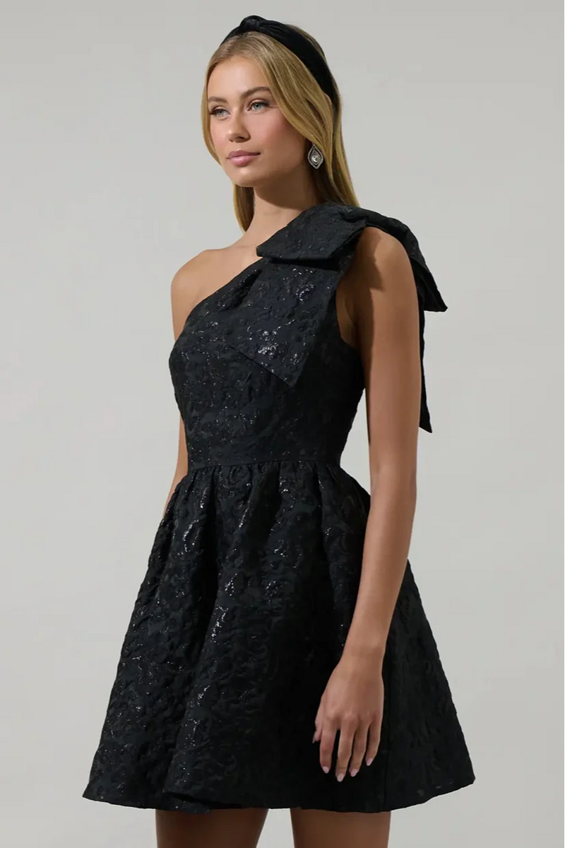 Sugarlips Mandy Jacquard Bow Mini Dress